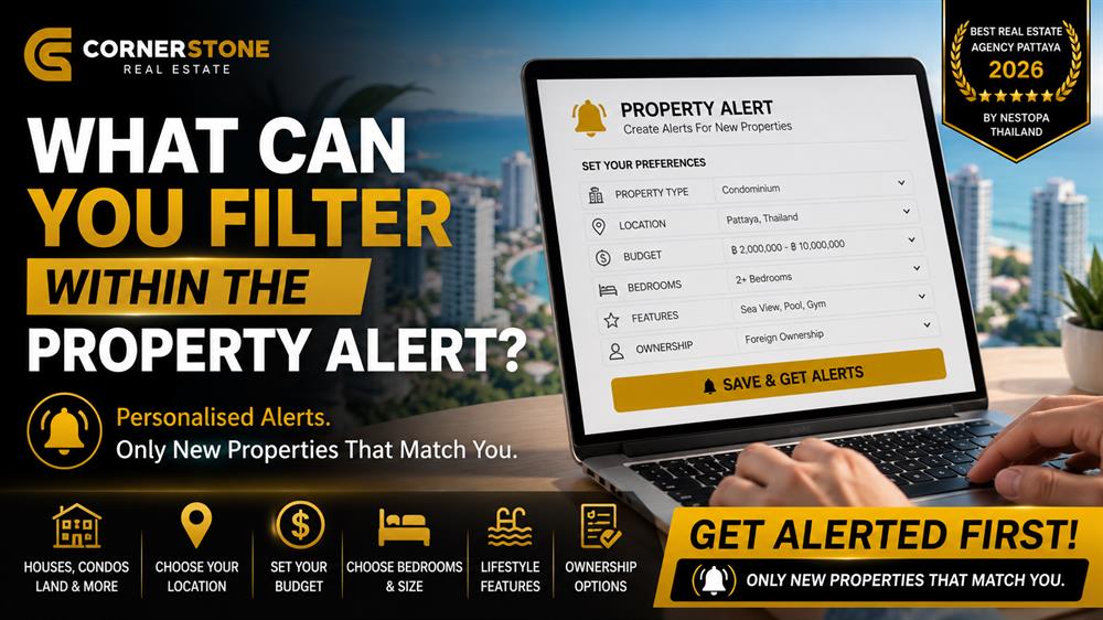 property-alert-search-filters-pattaya-2026.jpg Close-up of a property alert sign-up form showing filter options including property type, budget, and bedrooms for buyers in Pattaya. 